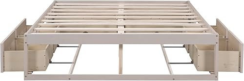 Miniatura 17 de Harper & Bright Designs Marco de cama de almacenamiento completo con 6 cajones, cama de plataforma de madera tamaño matrimonial, marco de cama de