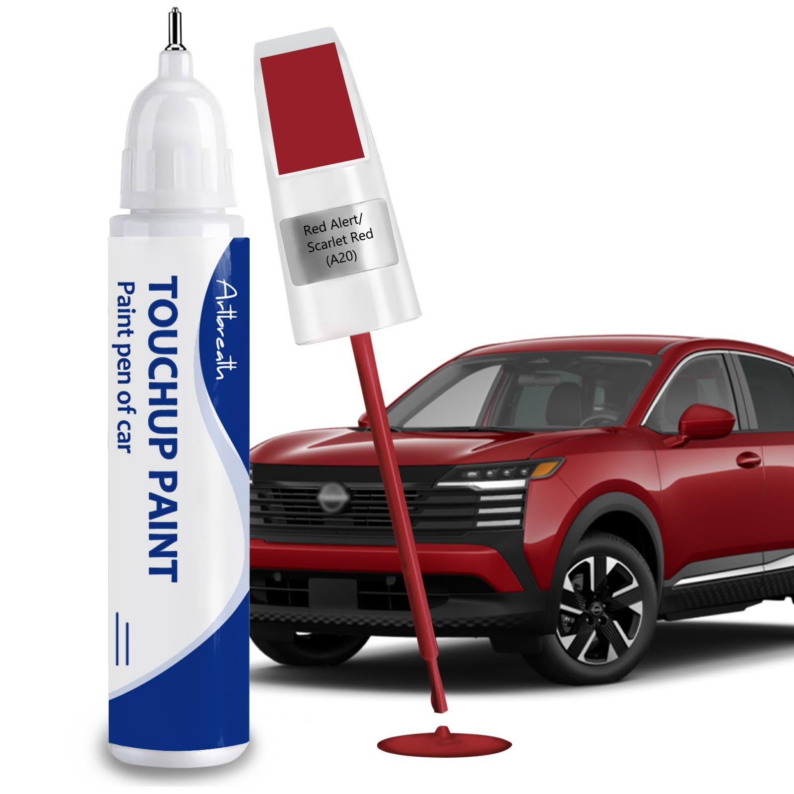 Scarlet Red(A20) Touch Up Paint for Nissan-Exact Match–Chips and Nicks Car Paint Scratch Repair Kit Automotive Paint Pen for 370Z/Altima/Armada/Cube/
