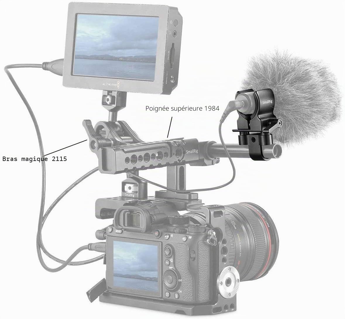 SMALLRIG Microphone Support (pour 19-25mm de Diamètre) avec Gel de Silice, Absorption des Chocs et du Bruit - 1993B