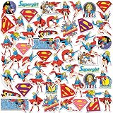 Supergirl Retro 50ct Die Cut Vinyl Stickers Variety Pack – Classic DC Super Hero Decals for Laptop, Water Bottle, Scrapbooking, Tablet, Indoor & Outdoor Use