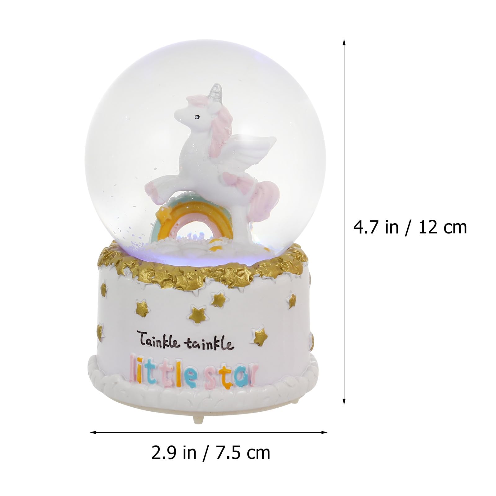 Cabilock Music Box Crystal Ball in Resina e Vetro per Decorazione | Uso in Studio e Casa, Luce Notturna, 3 Batterie Aa Non Incluse, Finitura Elegante e Lavorazione Curata