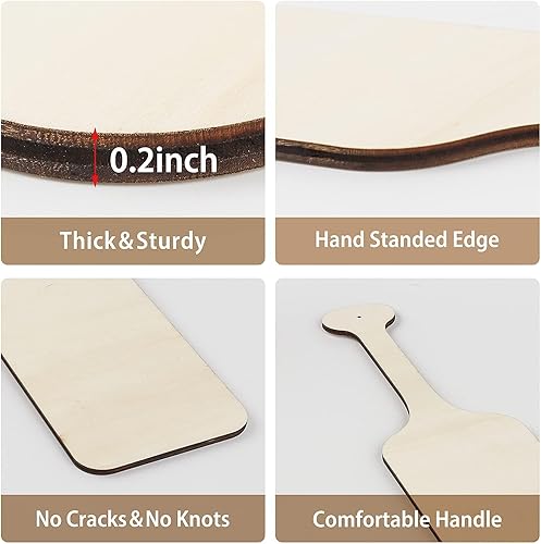 Miniatura 2 de 4 paletas de madera sin terminar de 17 pulgadas, paleta de fraternidad griega, paleta de madera de pino maciza, paleta de madera de fraternidad de