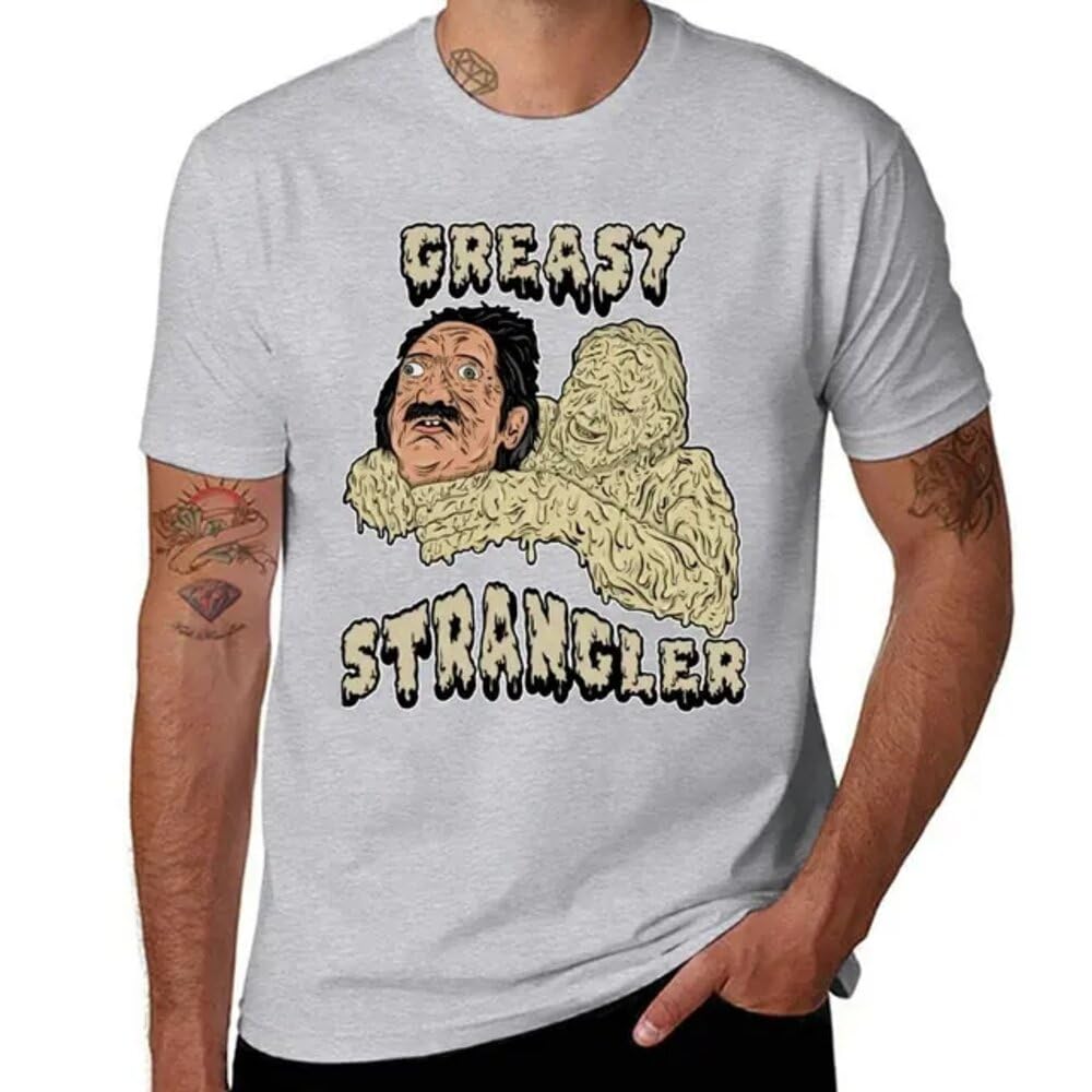Amdetuns Men's Grey The Greasy Strangler T-Shirt.png T-Shirt Funny T Shirt Tee Shirt Blank T Shirts Clothing Xl