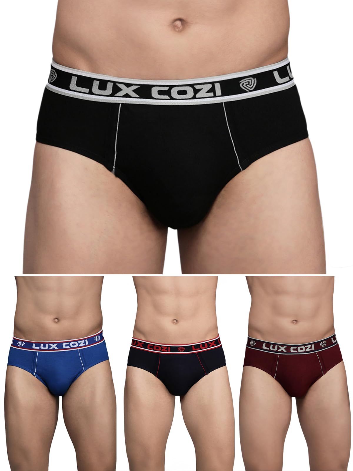 Lux CoziMen's Cotton Brief (Pack of 4) (Color & Prints May Vary)