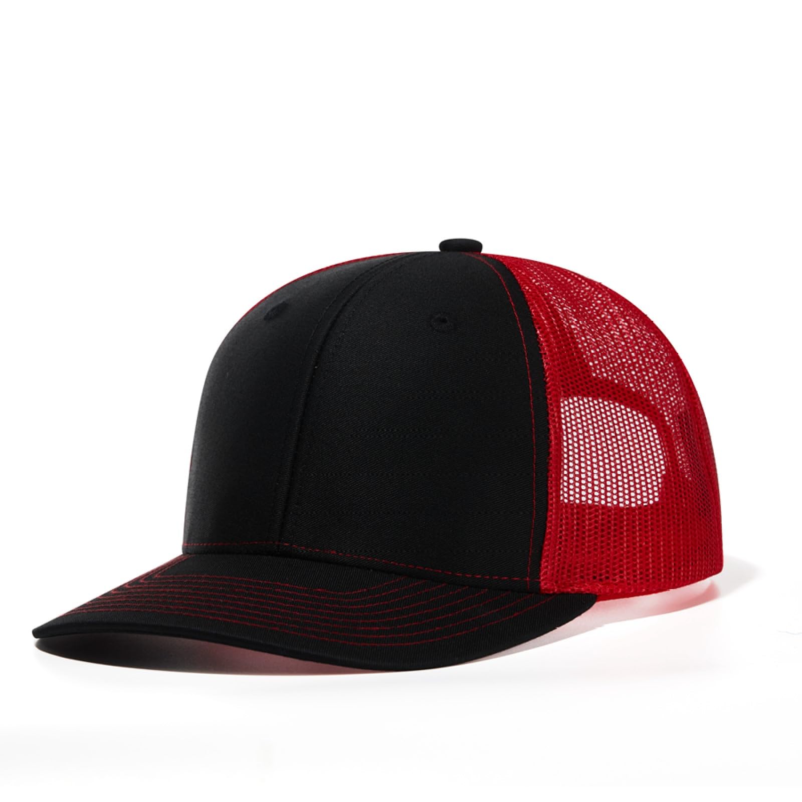 HaloHorus Curved Snapback Trucker Hat for Men Women, Adjustable Mesh Athletics Baseball Cap for Running, Hiking, Workout, C6 Black-red, One Size โ image 1