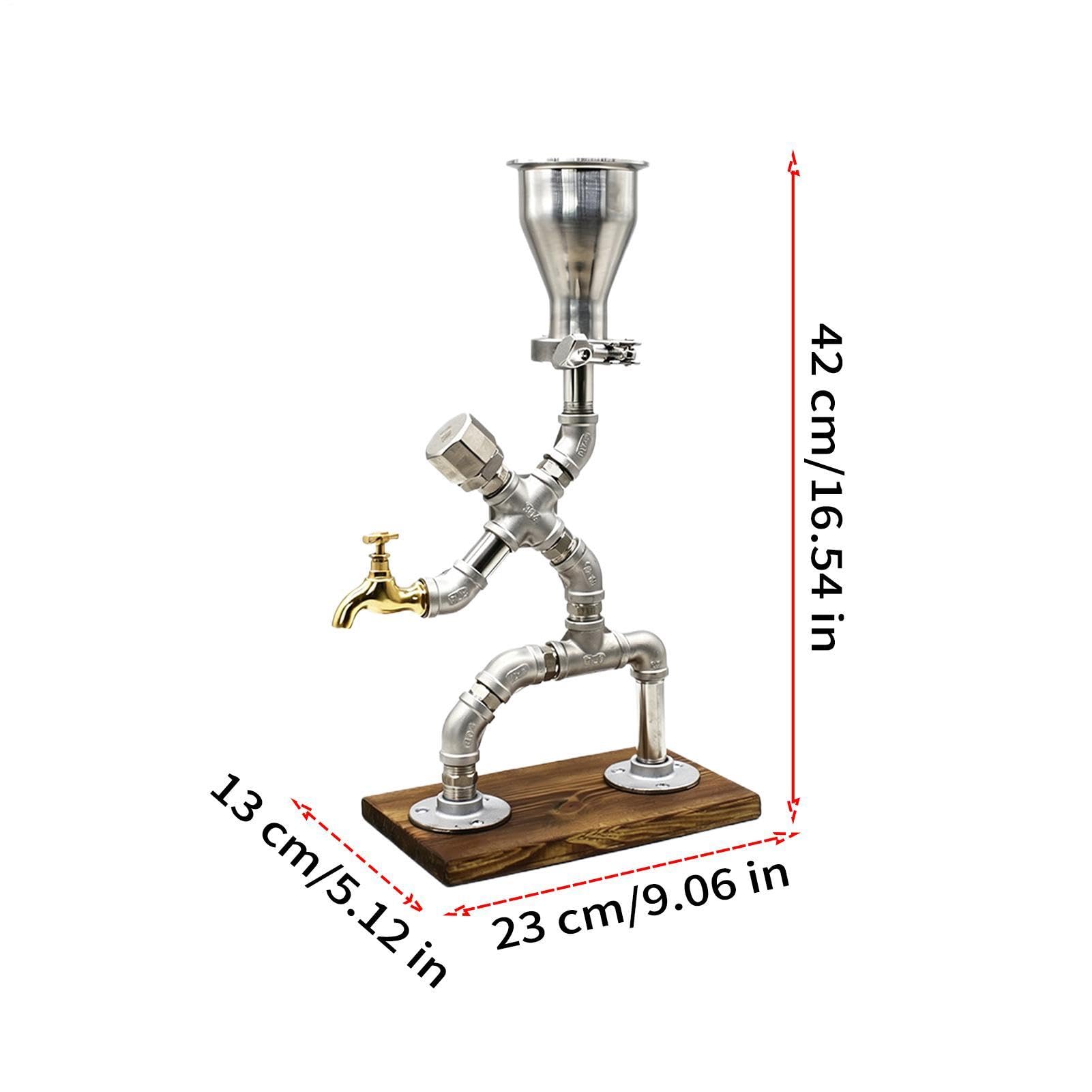 Dispenser di bevande in stile industriale con beccuccio per whisky, in