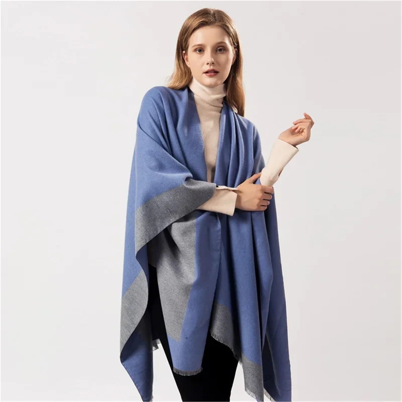 Poncho e Mantelle Invernali alla Moda, Sciarpe in Imitazione Cashmere da Donna, Scialli Caldi, Poncho per Felpa