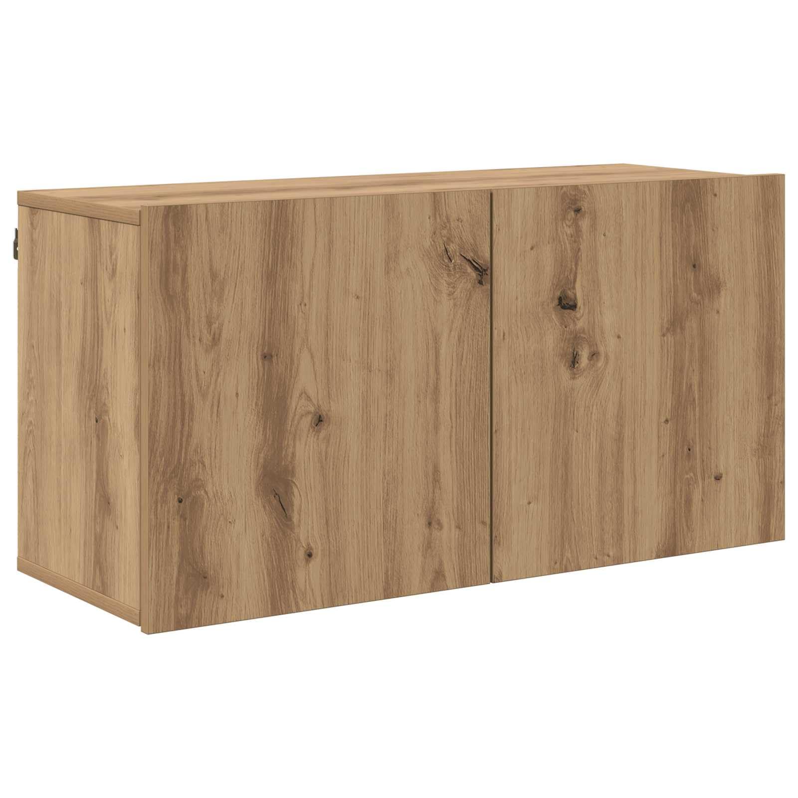TV-Schrank Wandmontiert 4-teilig Artisan-Eiche Holzwerkstoff, Modernes Media Center für Wohnzimmer, Schlafzimmer, Elegantes Design mit Stauraum
