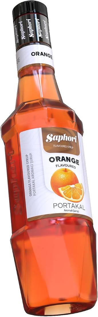 Saphori Kokteyl Şurubu Kahve Şurubu 700 ML Aroma, Tatlandırıcı şurup, Gazlı içecekler ve Çaylar İçin Aroma verici (Portakal)