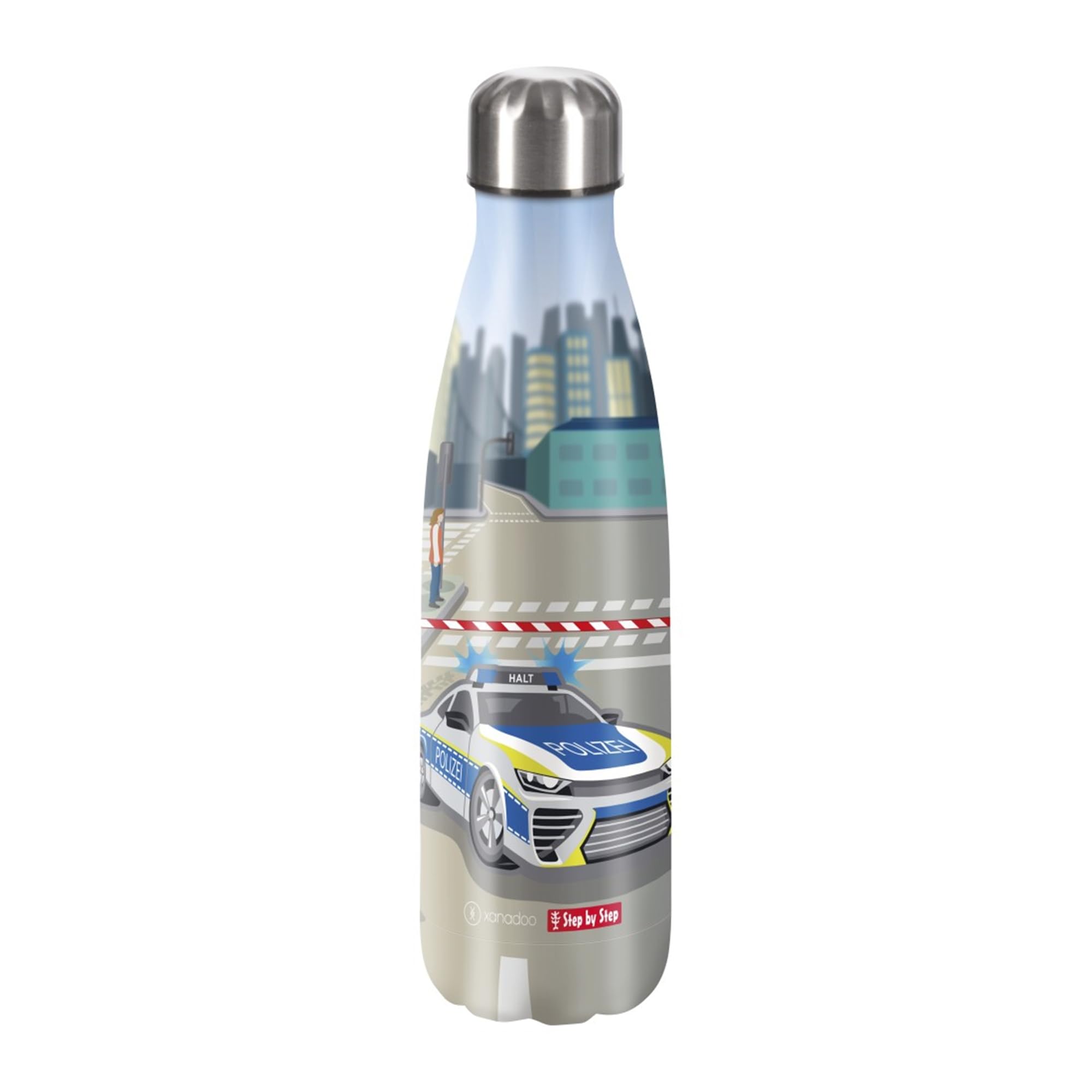 Bouteille isotherme enfant motif voiture de police pour l'école et le sport