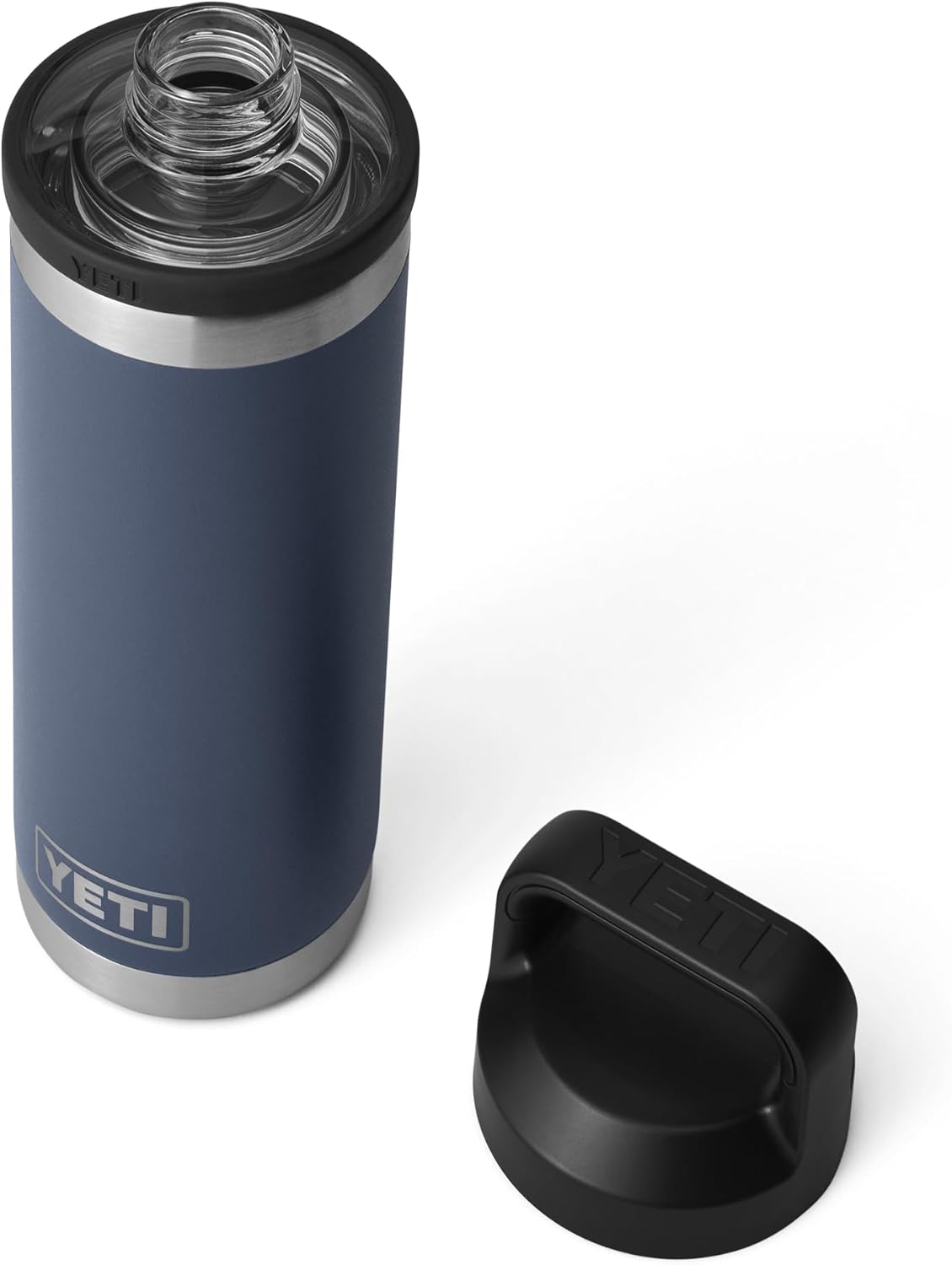YETI Rambler 18 oz Bottle, Vacuum Insulated, Stainless Steel with Chug Cap, Navy