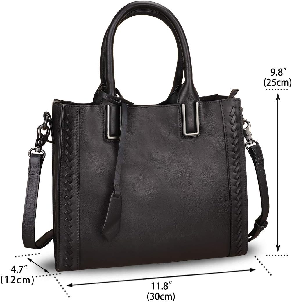 Genuine Leather Satchel Handbag for Women Vintage Handmade Shoulder Bag Cowhide Tote Purse - Image 4