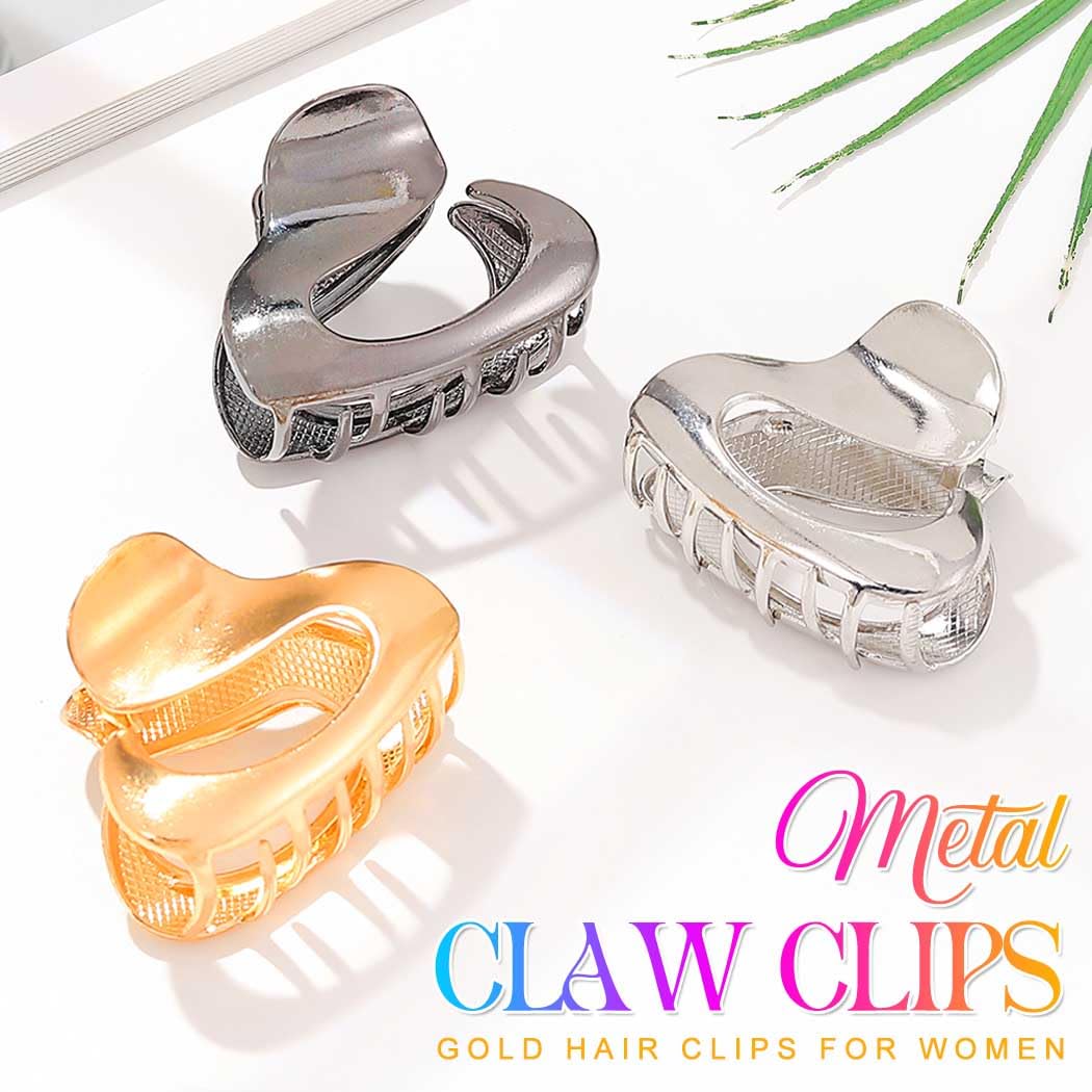 BARTOSI Small Metal Hair Clips Gold Claw Clips Nonslip Cute Hair Claw Clips Fashion Hair Accessories for Women and Girls (Pack of 3) - Image 2