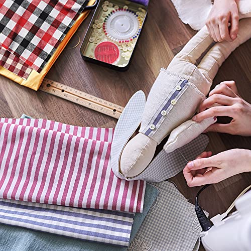 Whaline W3137 30Pcs Christmas Plaid Fabric Squares Buffalo Check Cotton Fabric Squares Red Green Black White Quilting Fabric Patchwork 15 Design Precut Quilt Charm Squares thumb #6