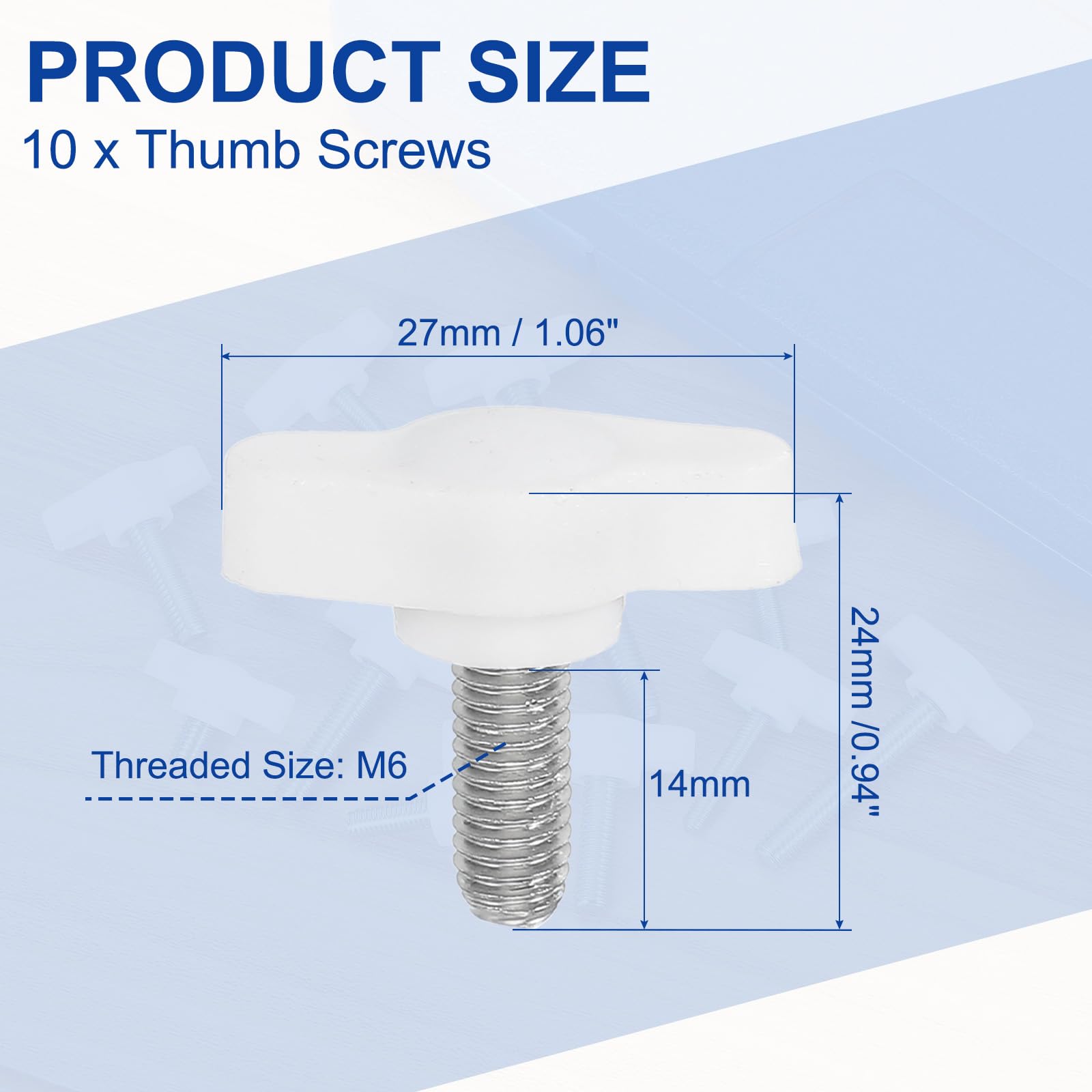 PATIKIL 10 Pcs t Wing Knobs Thumb Screws - Image 2