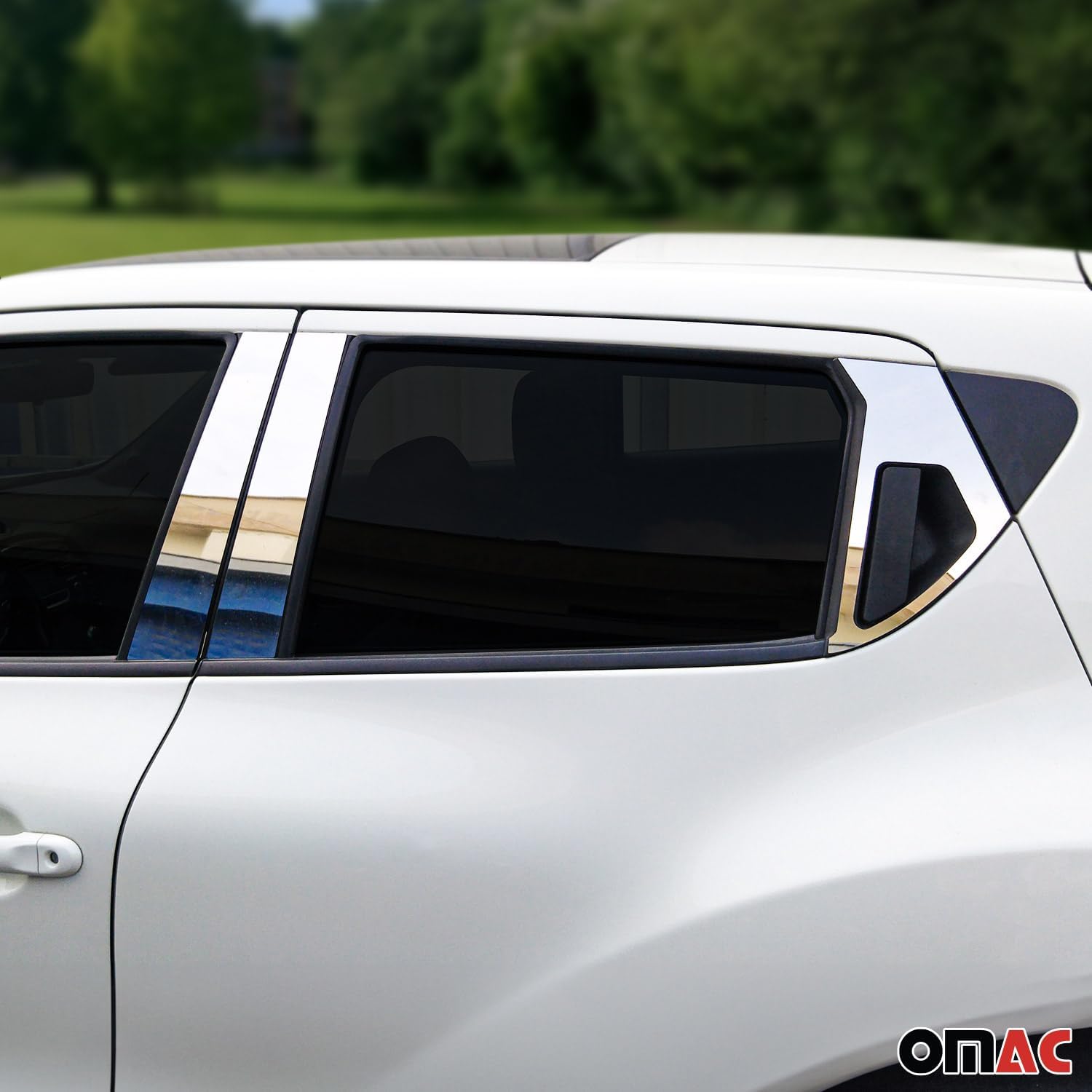 OMAC Window B Pillar Posts Door Trim Cover for Nissan Juke 2011-17 Stainless Steel 6X