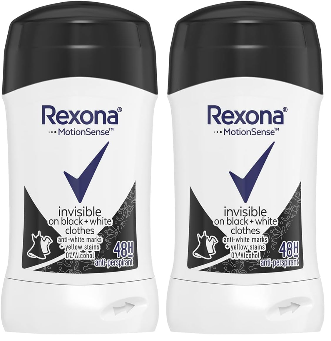Rexona MotionSense Kadın Stick Deodorant Invisible On Black+White Clothes 48 Saat Etkili 50 g (2 paketi)