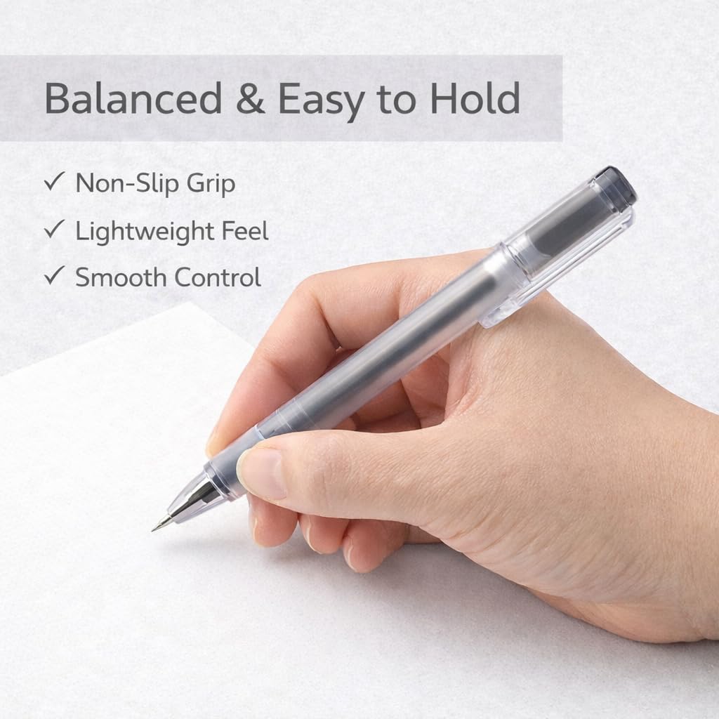 Muji 0 38 mm Pen Smooth Gel Ink Ballpoint Pens - Fine Tip Black Ink Cap Type - — view 4