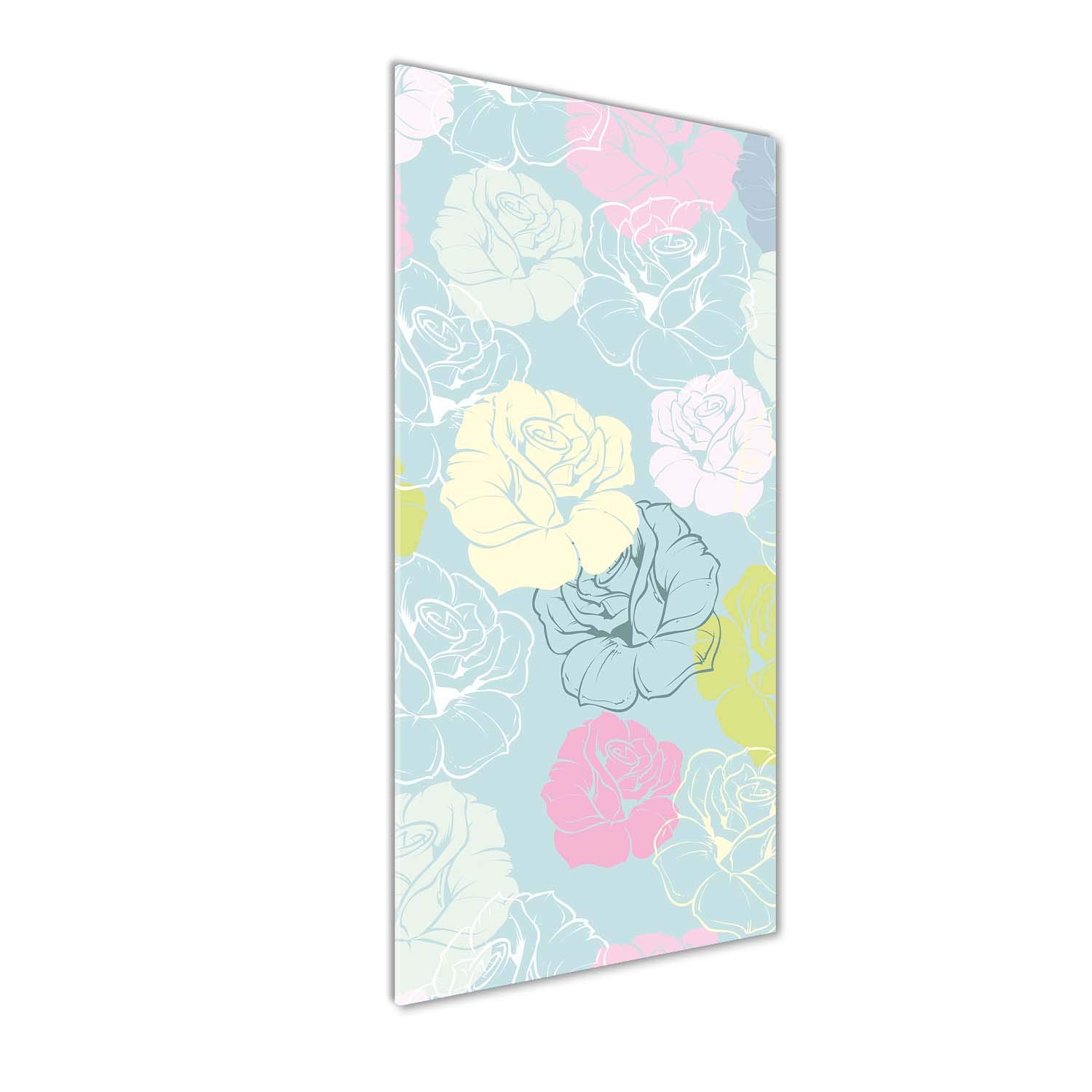 Tableaux pour la mur en verre acrylique Tulup salon chic motif rose
