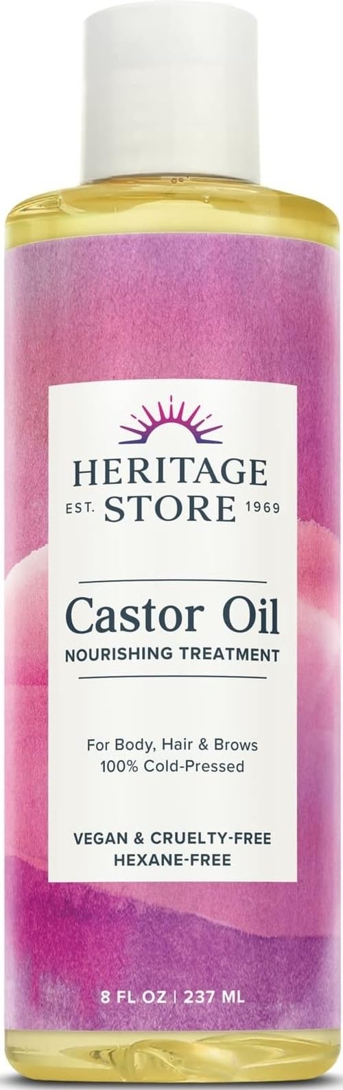 Castor Oil Hexane Free - 8 fl oz by Heritage Products 237ミリリットル (x 1)