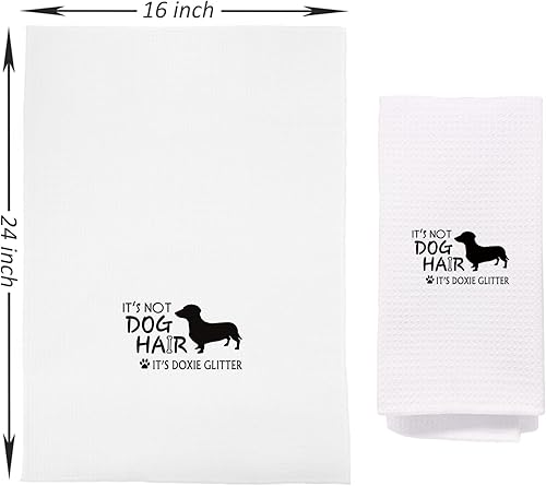 Miniatura 4 de NEGIGA Juego de 4 paños de cocina de Corgi de dibujos animados de 24 x 16 pulgadas, divertidos paños de mano decorativos para dormitorio, cocina,