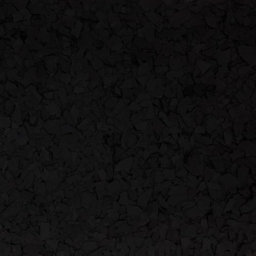 Copos de epoxi de 1/4 pulgadas (5 libras) - Colores sólidos - Copos de piso de garaje para pisos decorativos y manualidades (1050 negro)
