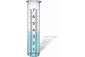 7" Capacity Glass Replacement Rain Gauge Tube for Outdoors Yard Garden