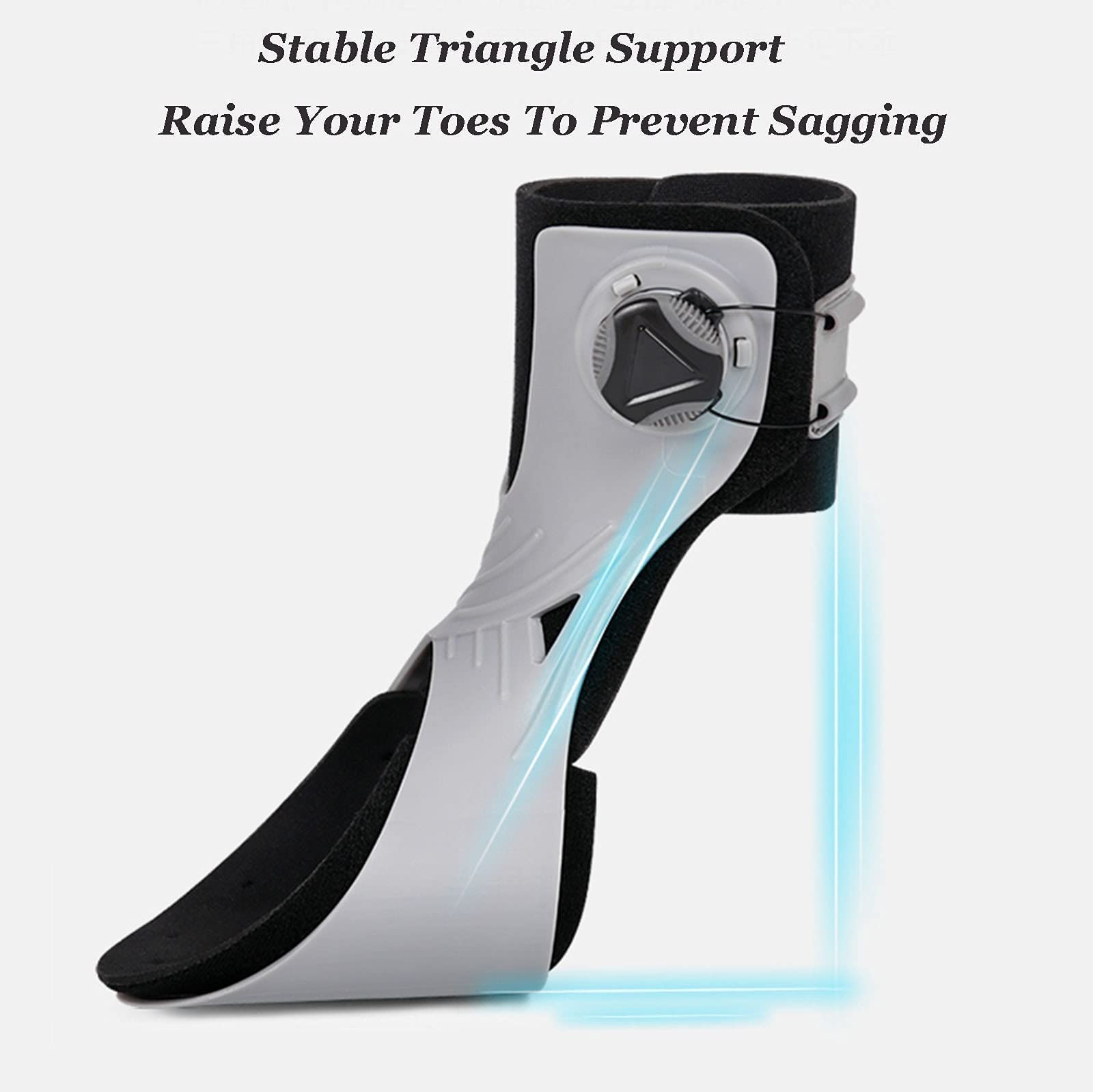 REHOOF Drop Foot Brace Orthese, Plantarfasziitis Kompressionsbandage, Riemen Fuß Drop Fuß Nervenverletzung Rehabilitationstraining für Schlaganfall-Hemiplegie Right,Large