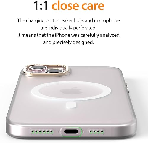 Miniatura 8 de araree Aero Frame - Funda diseñada para iPhone 15 Pro, compatible con MagSafe, policarbonato duro, delgada, protectora, translúcida, mate,