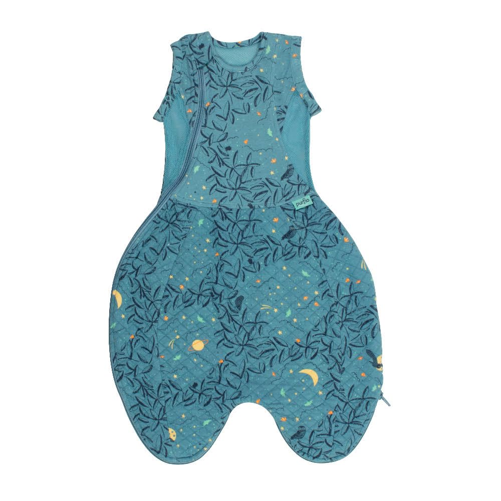 PurFlo Swaddle to Sleep Bag | All-Season 2.5 tog baby Sleeping Bag | 0-4 Months | Breathable Newborn Baby Sleeping Bag That Grows With Your Baby | Swaddle Arms In or Out | Hip Healthy | Stargazer