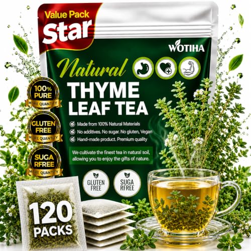 WOTIHA 120 Count Premium Thyme Leaf Tea Bags - 100% Natural & Pur...