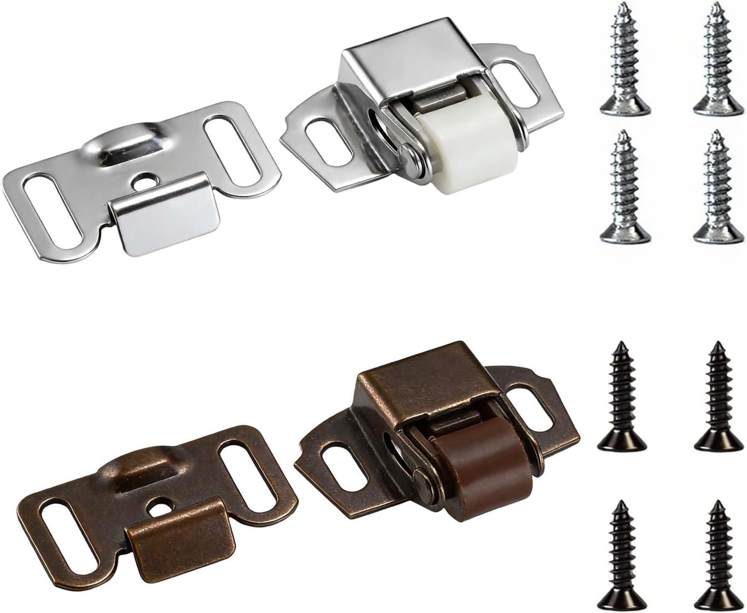 Mailbox Replacement Roller Catch Latch - 2 Packs RV Screen Door Locks Shower, Shutter Door Accessories, Cabinet Doors, Spring Hidden Latches and Catches with Screw for Home Kitchen Pantry and Camper