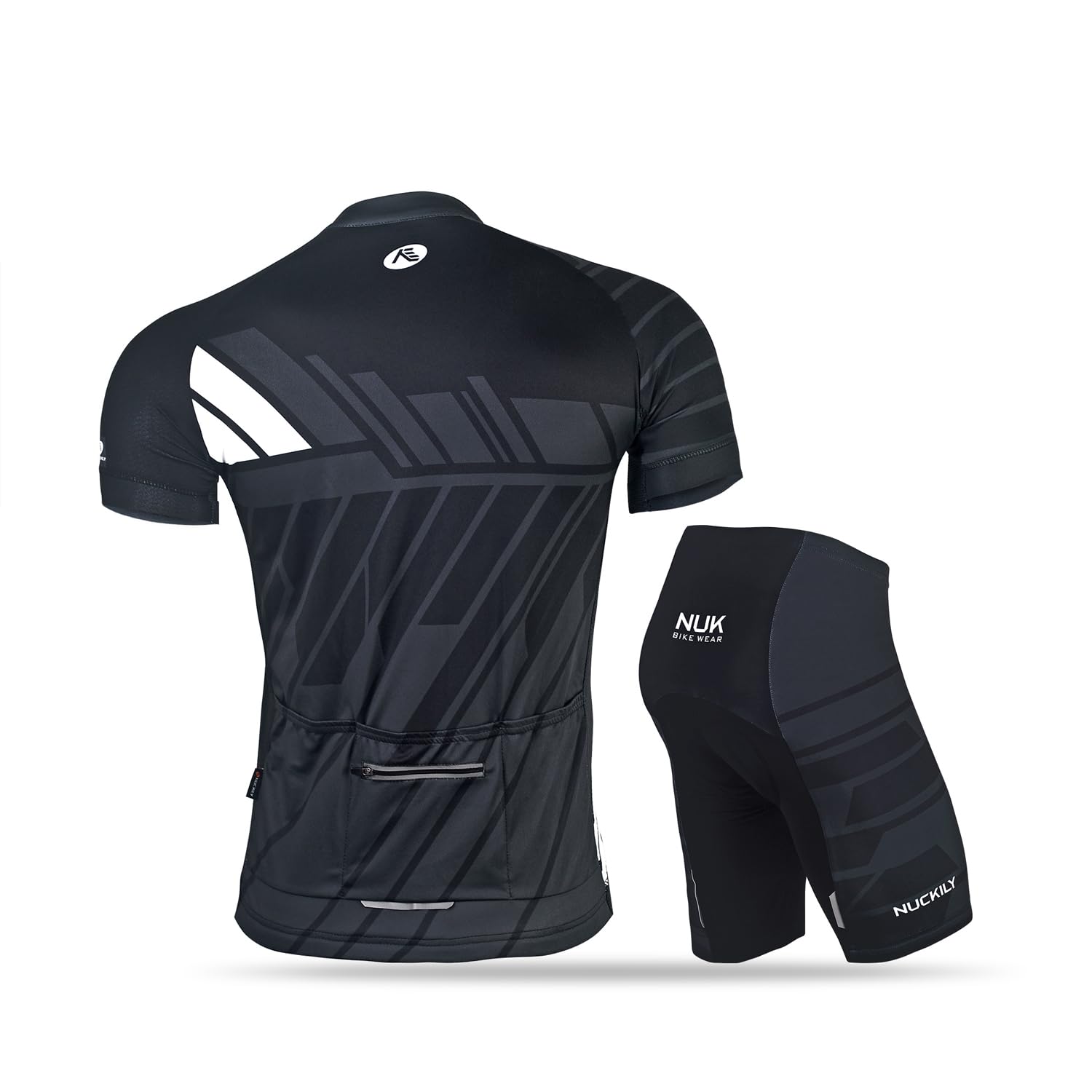 NUCKILY Conjunto de ropa de ciclismo para hombre, camiseta de manga corta transpirable con pantalón corto 3D, trajes profesionales de ciclismo MTB