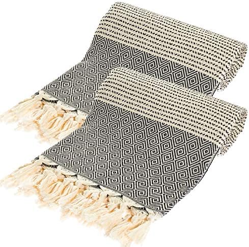 2 Pack Oversized Luxury Turkish Beach Towel (40 x 70) - Prewashed for Soft Feel, 100% Cotton - Quick Dry Boho Beach Towels - Unique Turkish Towels for Travel with Trendy Colors