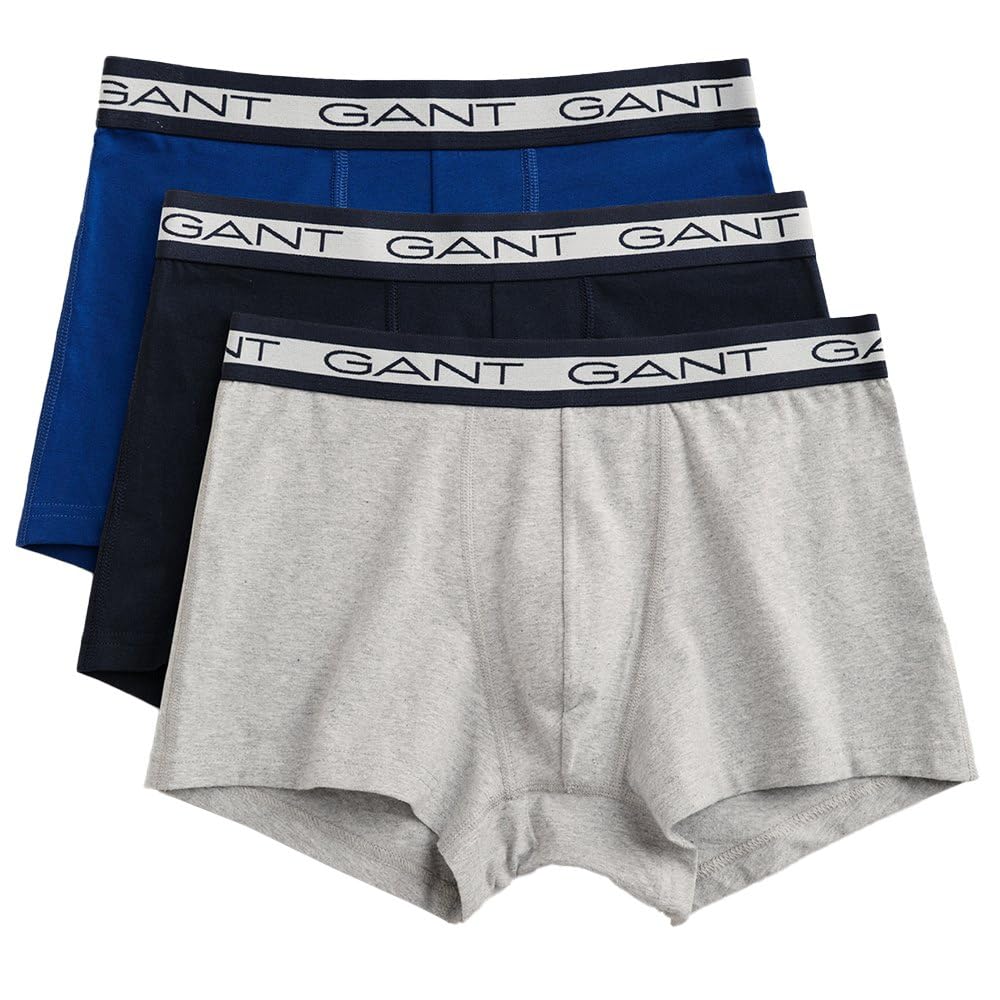 Gant Men's Light Grey Melange Boxer Shorts Pack Of 3, Light Grey Mix, M