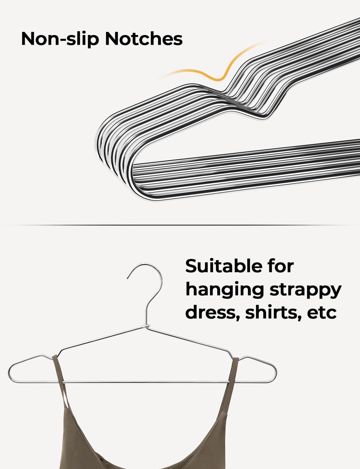 StorageWorks 4mm Super Thick Metal Wire Hangers, Heavy Duty Stainless Steel Clothes Hangers for Coats, Shirts Jackets, Pants, Suits, Space Saving Silver Hangers for Closet, 20 Pack