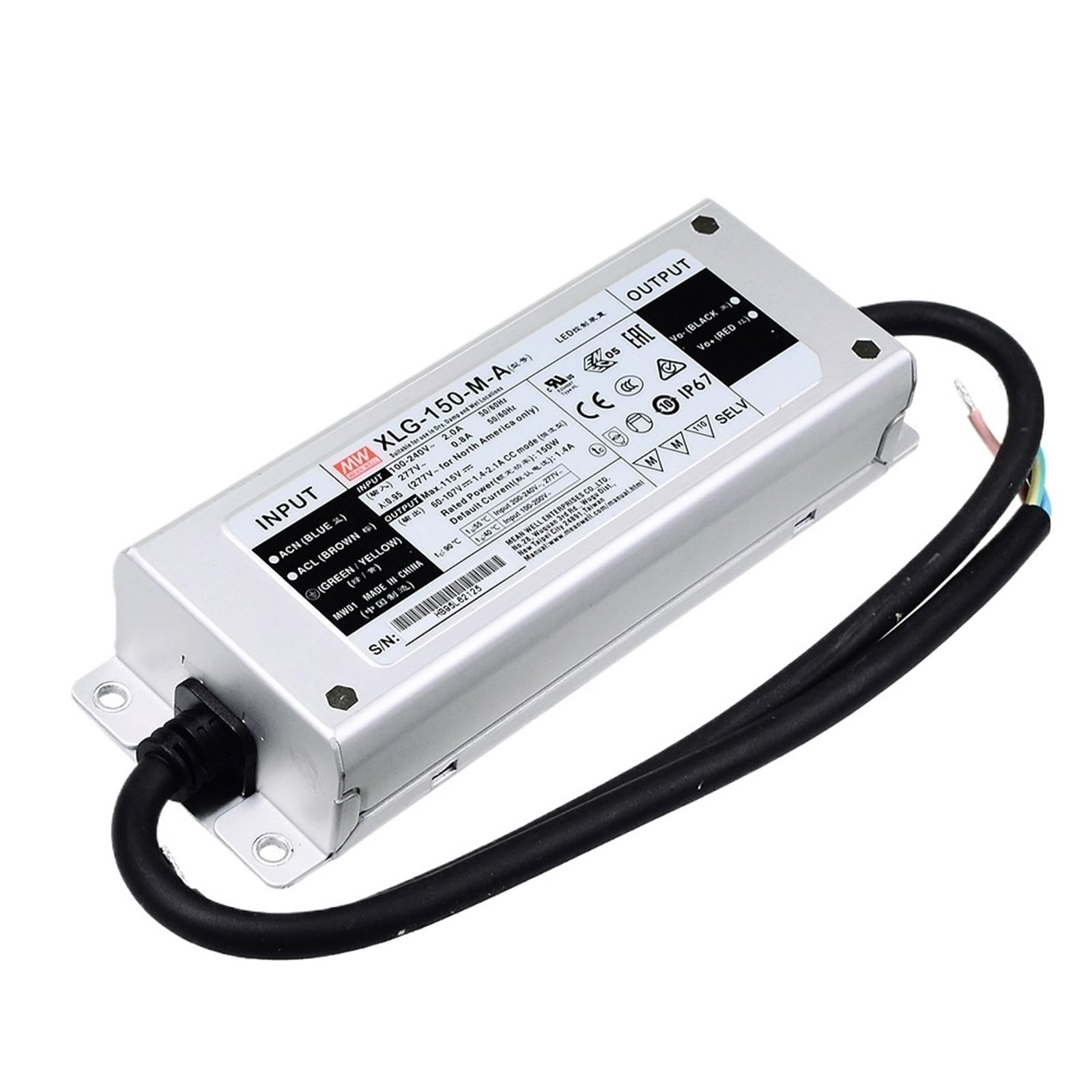 FCARUMIQP XLG-150 12V 24V 27-56V 2700mA 1400mA 2800mA Constant Power LED Driver IP67 150W Adjustable Supply XLG-150-H-AB(Xlg-150-m-a)