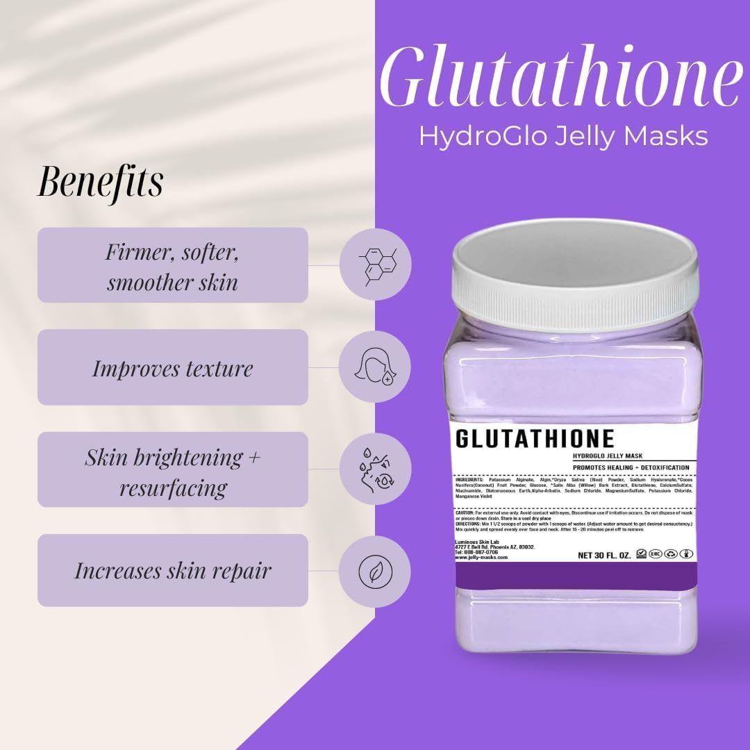 Luminous Skin Lab Glutathione Jelly Mask - Professional Pack Peel off  Facial Mask - Brightening & Hydrating for All Skin Types | 30 Fl oz :  Amazon.ca: Beauty & Personal Care