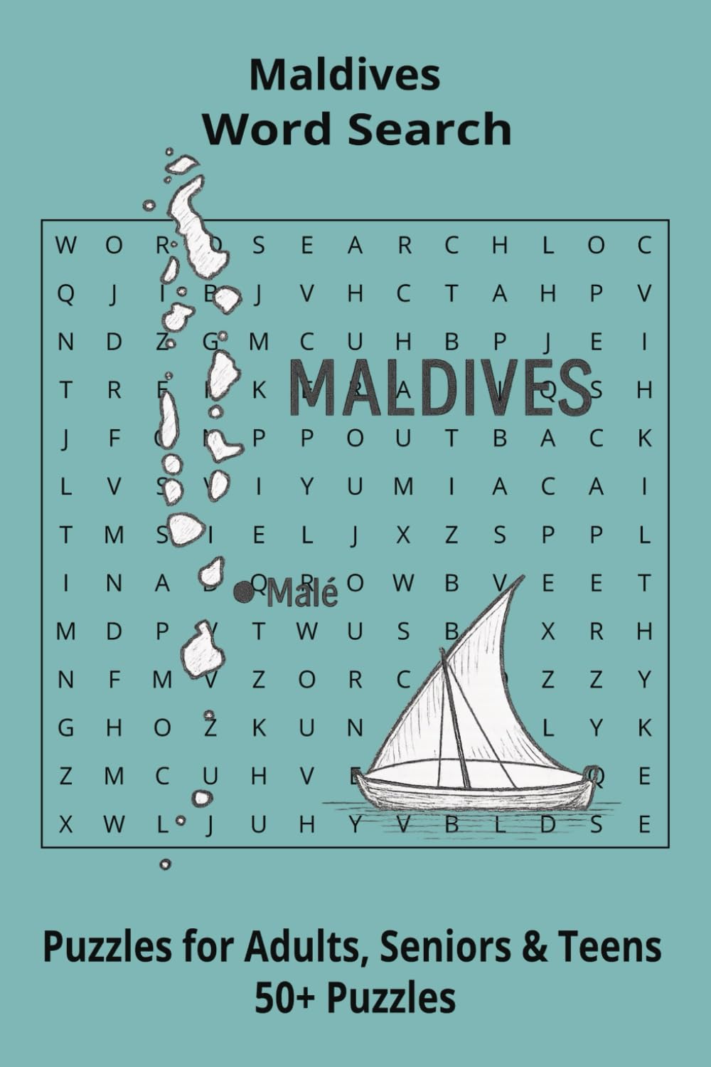Country Maldives Word Searches: Puzzle Book 6x9”, 111 pages, 50+ Puzzles,… Gift for ;Travellers, Study, during Vacation, Holiday or Time to Relax