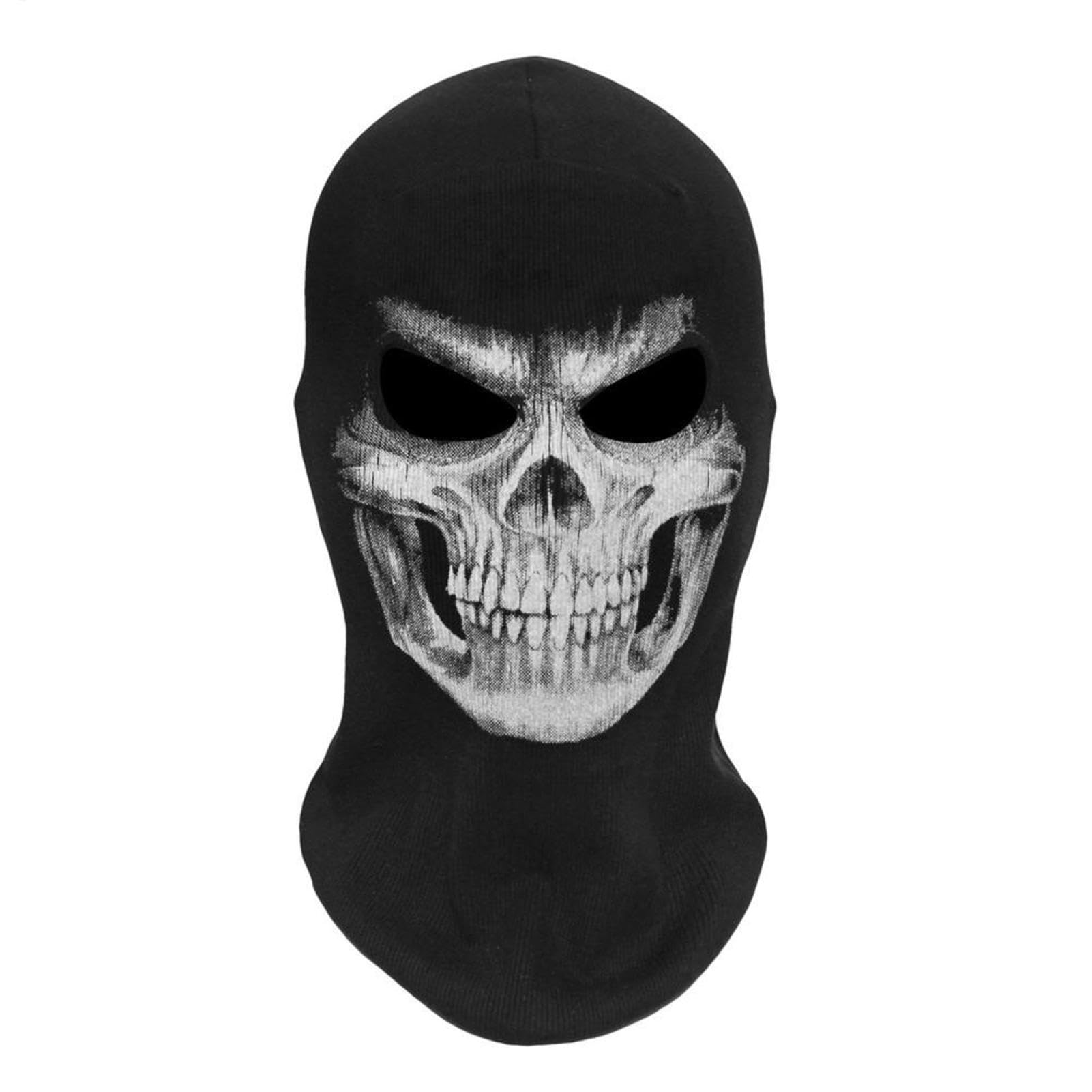 Halloween Face Cover Scary Realistic Party Costume Props with Skeleton