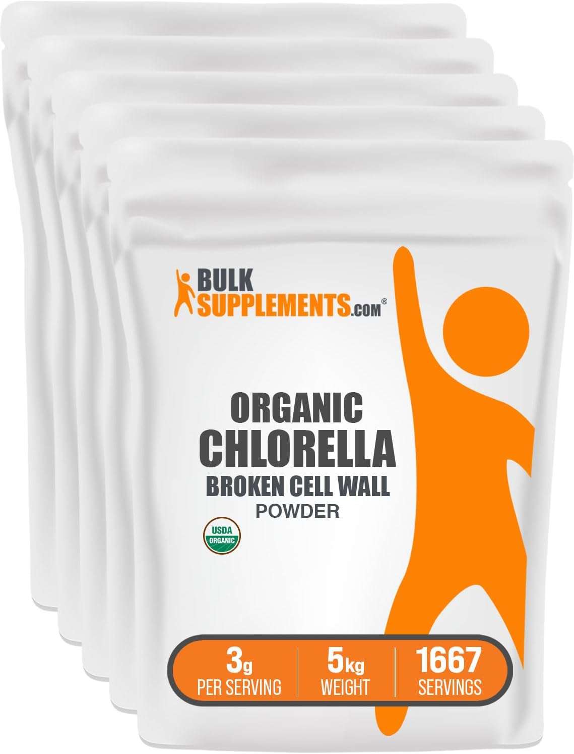 BulkSupplements.com Organic Chlorella Powder - Broken Cell Wall, Green Superfood Powder, Chlorella Supplement - Gluten Free, 3g per Serving, 500g (1.1 lbs) (Pack of 1)
