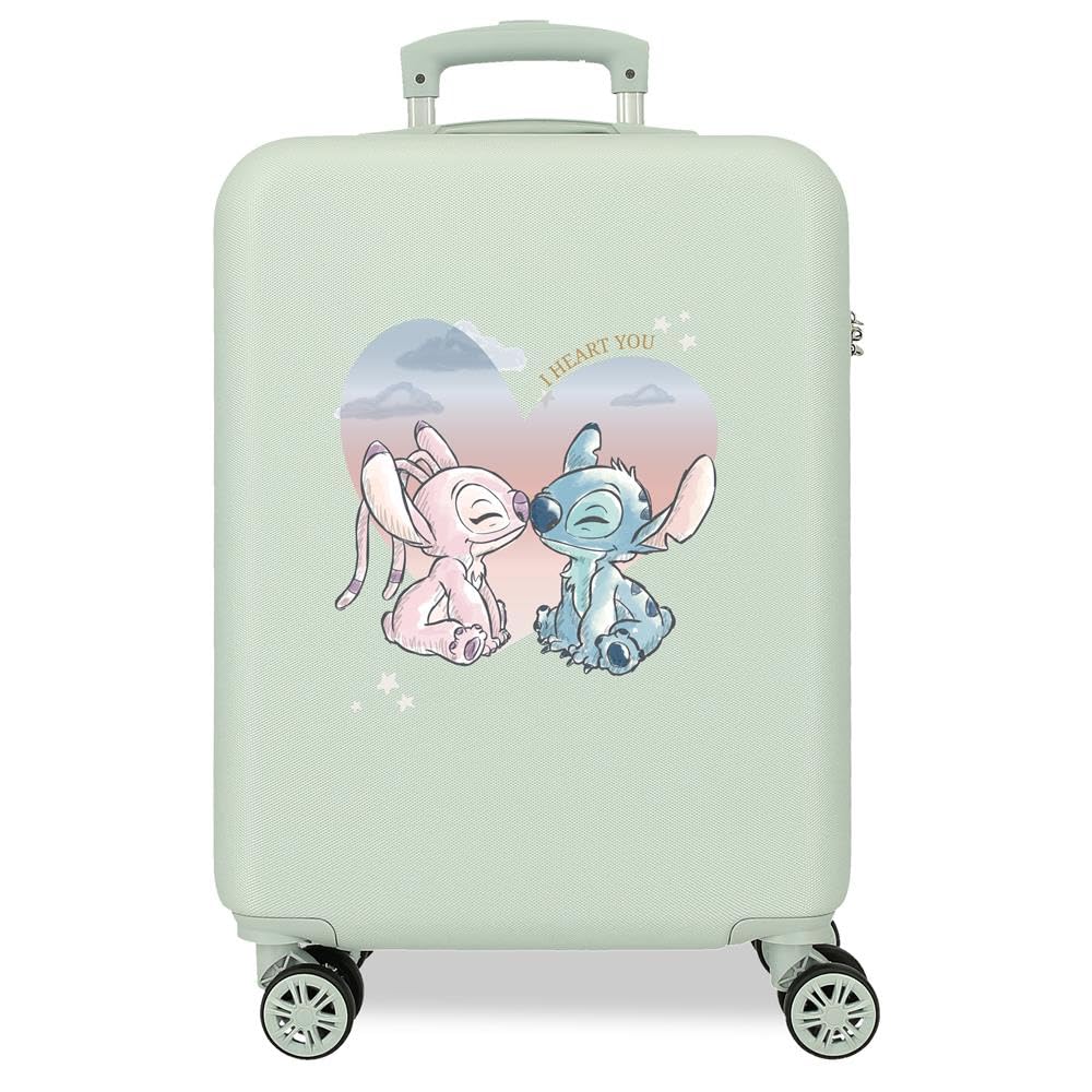 Disney Adorable Stitch Moods Maleta de Cabina Rígida ABS Cierre de combinación Lateral 4 Ruedas Dobles Equipaje Mano