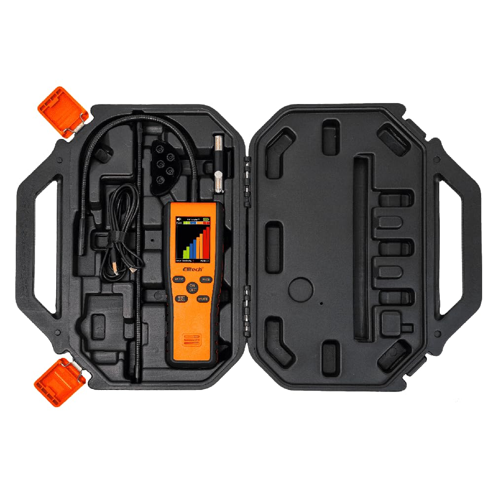 Elitech Inframate D - Detector de fugas de refrigerante con sensor infrarrojo, pantalla Tft, diodo calentado y batería recargable, buscador de fugas Sniffer Hvac profesional para gas climatizador