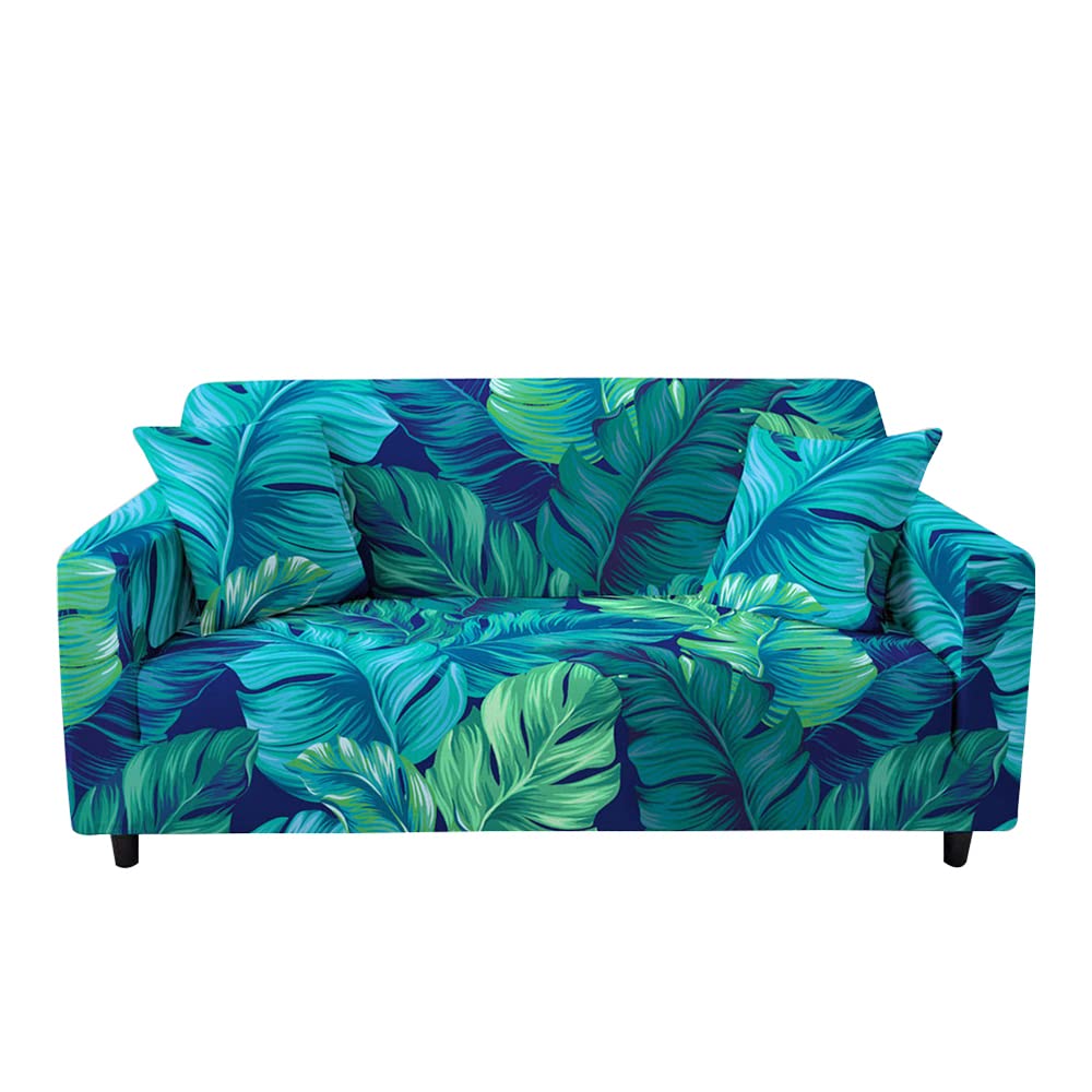 Highdi Banana Leaf Leaves Print Sofa Cover 1/2/3/4 Seater, Sofa Slipcover Stretch Washable Furniture Protector Non Slip Sofa Covers For Loveseat Couch Sofa (2 Seater,)