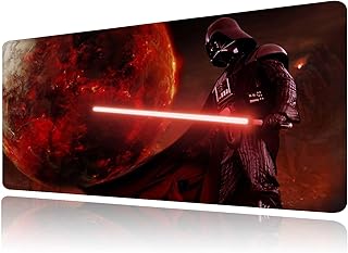 Large Gaming Mouse Pad DarthVader Custom Mouse Pads, Mousepad with Non-Slip Rubber Base and Stitched Edges Mouse Mat, Big Desk Pad for Computer Keyboard, Office Desk Mat for Desktop,31.5x15.7 Inch