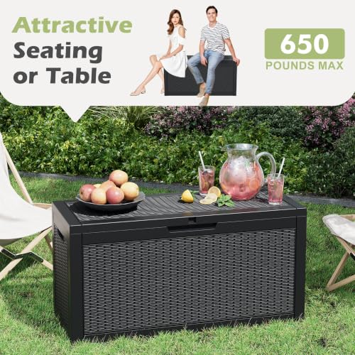 Image of Outdoor Storage Box Waterproof, 75 Gallon Deck Box for Patio Storage