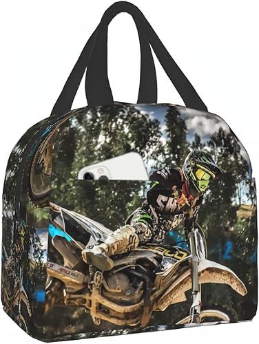 Giwawa Bolsa de almuerzo con aislamiento para motocross para hombres, motocicleta y carrera, bolsa Bento, contenedor de alimentos para motociclistas