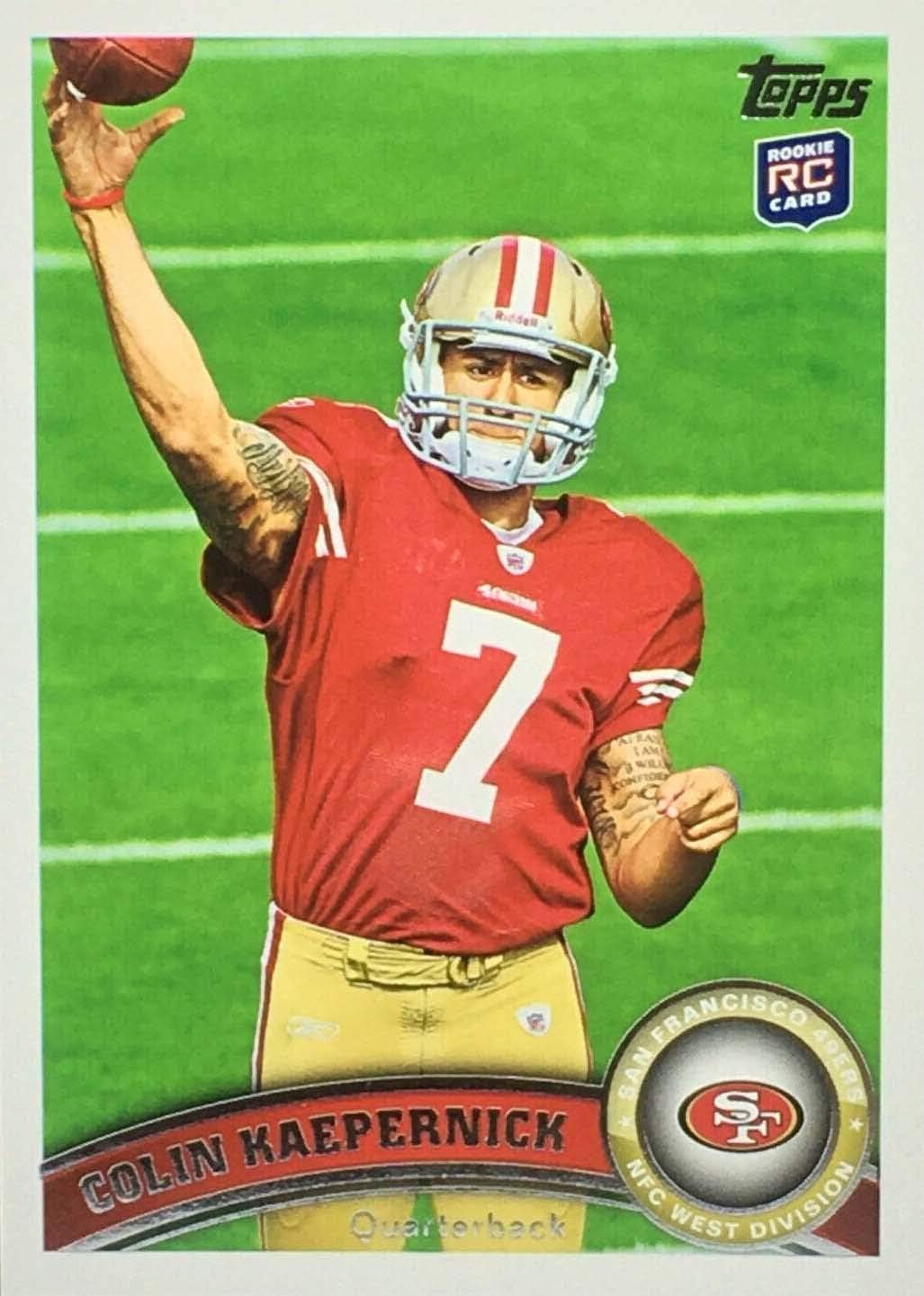 Colin Kaepernick RC (Rookie Card)/(Passing The Football) San Francisco 49ers (Football Card) 2011 Topps #413A