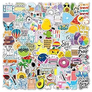 Autocollant 100 Pièces, Aesthetic Graffiti VSCO Stickers pour Portable Ordinateur Velo Moto Voiture Casque Skateboard Guitare Bouteille d’eau