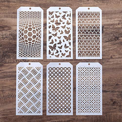 Image of SLGIFT DIY Decorative Stencil Template for Scrapbooking Paiting on Wall Furniture Crafts,Set of 6 (Butterfly)